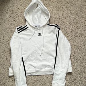 Adidas white cropped hoodie